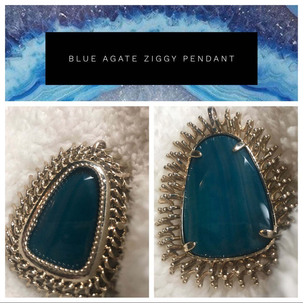 💙 {blue agate ziggy pendant}💙